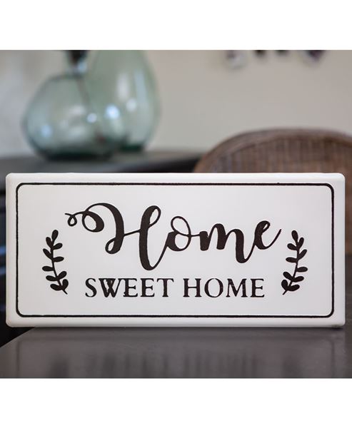 Picture of Home Sweet Home White Metal Wall Sign