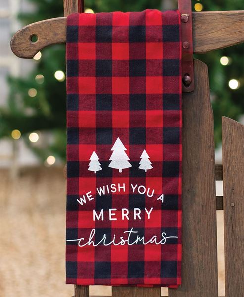 Picture of Red Buffalo Check Merry Christmas Towel