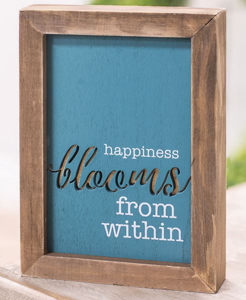 Picture of Happiness Blooms From Within Framed Cutout Sign