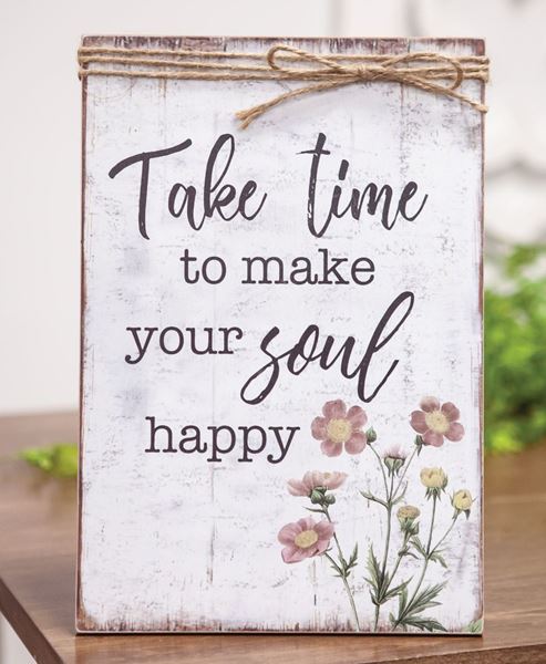 Picture of Make Your Soul Happy Jute Wrapped Sign