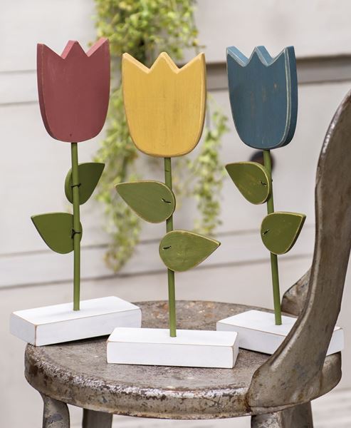 Picture of Wooden Tulip Pedestal, 3 Asstd.