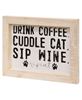 Picture of Coffee, Cat and Wine Framed Sign