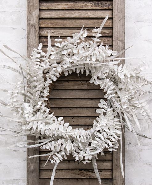 Picture of Winter White Sparkle Eucalyptus Wreath