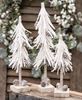 Picture of White Glittered Pinecone Tree 10”