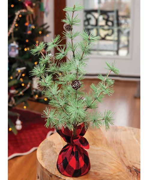 Picture of Buffalo Check Sparkle Pine Tree 18”