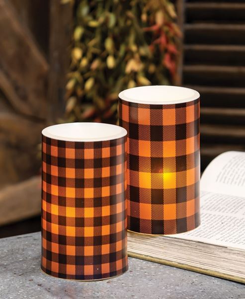 Picture of Orange Large Buffalo Check Timer Pillar