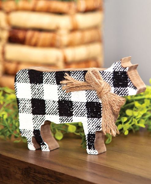 Picture of Black & White Buffalo Check Chunky Cow