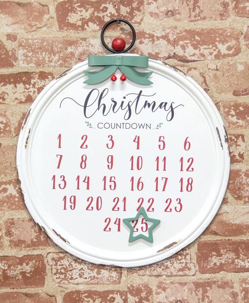 Picture of Distressed Christmas Bulb Countdown Calendar w/Star Magnet