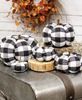 Picture of Black & White Buffalo Check Stuffed Pumpkin, 5"