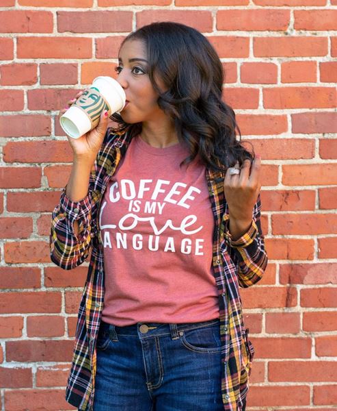 Picture of Coffee Is My Love Language T-Shirt, Heather Clay XXL