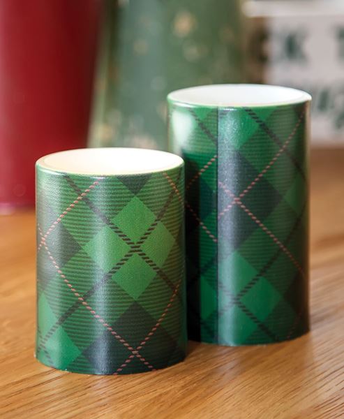 Picture of Green Plaid Timer Pillar, 3" x 5"