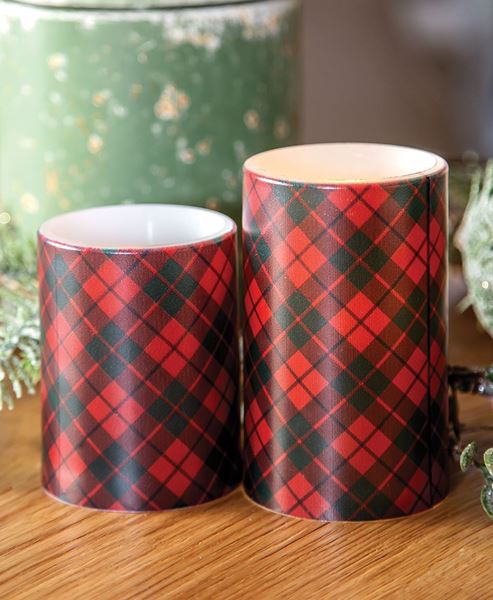 Picture of Red Plaid Timer Pillar, 3" x 4"