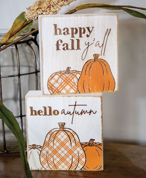 Picture of Hello Autumn Plaid Pumpkin Block, 2 Asstd.