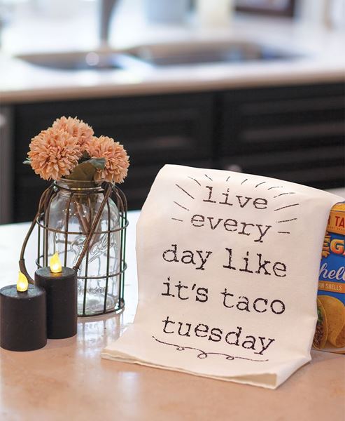 Picture of Live Everyday Like It's Taco Tuesday Dish Towel