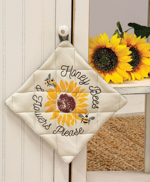 Picture of Honey Bees & Flowers Please Pot Holder