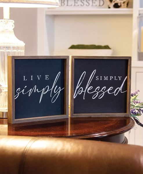 Picture of Live Simply Chalkboard Look Frame, 2 Asstd.