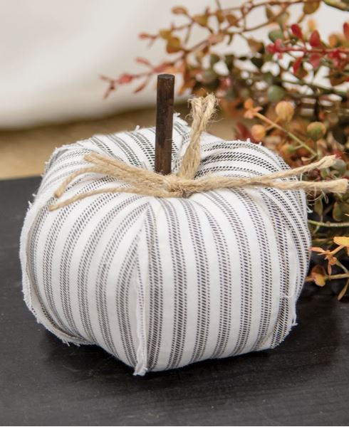 4.75" Ticking Stripe Pumpkin