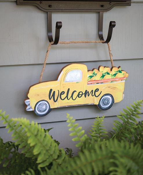 Picture of Welcome Lemon Truck Wood Hanging Sign