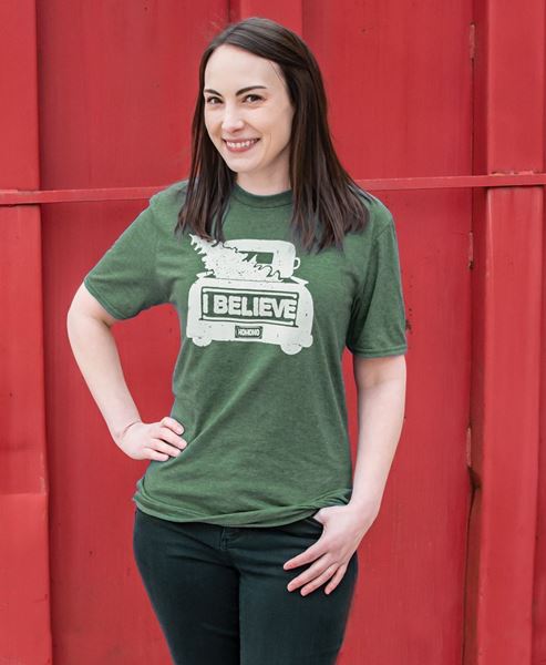 Picture of I Believe Tee,  Heather Dark Green XXL