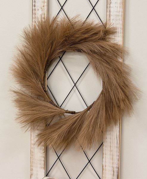 Picture of Pampas Grass Wreath, 24", Brown