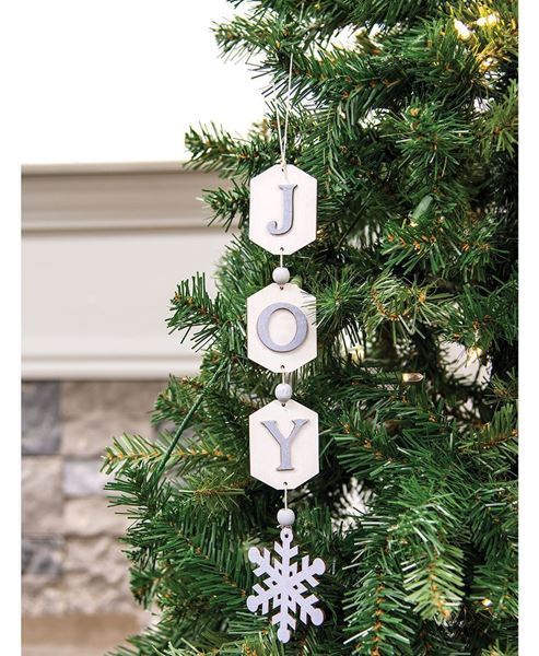 Picture of Joy Wooden Tag & Snowflake Garland