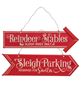 Picture of Reindeer & Sleigh Parking Metal Hanging Sign, 2 Asstd.