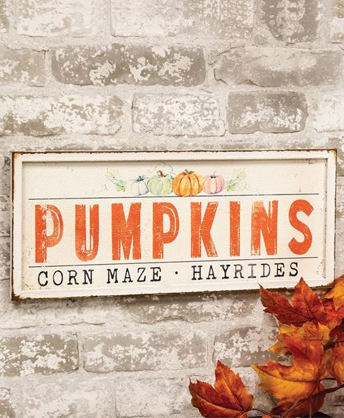 Picture of Pumpkins Corn Maze Hayrides Metal Sign