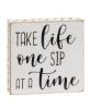 Picture of One Sip at a Time Polka Dot Square Block, 3 Asstd.